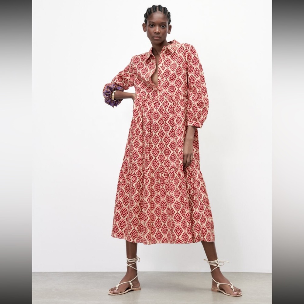 Zara printed dress Size M